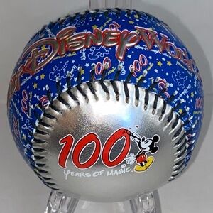 Disney 100th Year Anniversary Mickey Mouse Collectible Baseball w/ Display Case